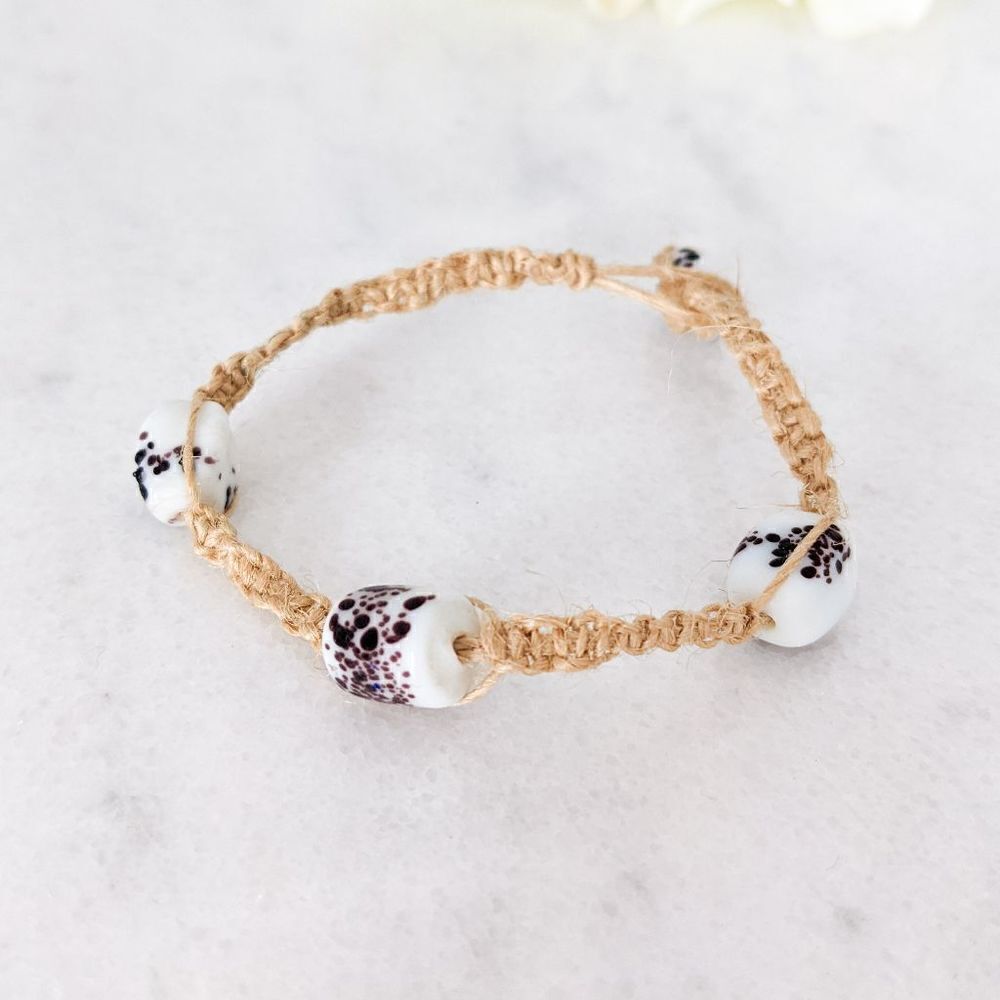 Braided Hemp Beaded Bracelet